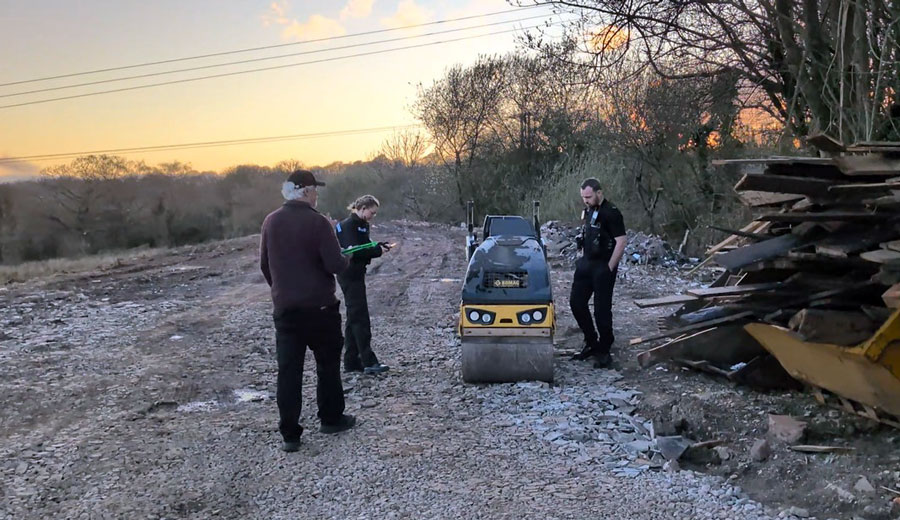 Bomag 80 roller stolen from a construction site